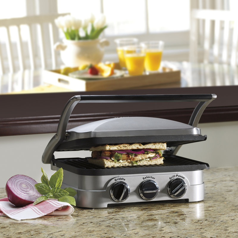 Cuisinart electric non stick indoor and outdoor grill with reversible plate hotsell